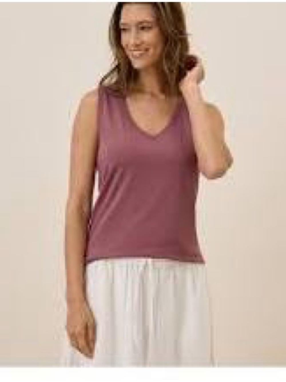 Pact Women's V-Neck Tank Top in Dusty Rose